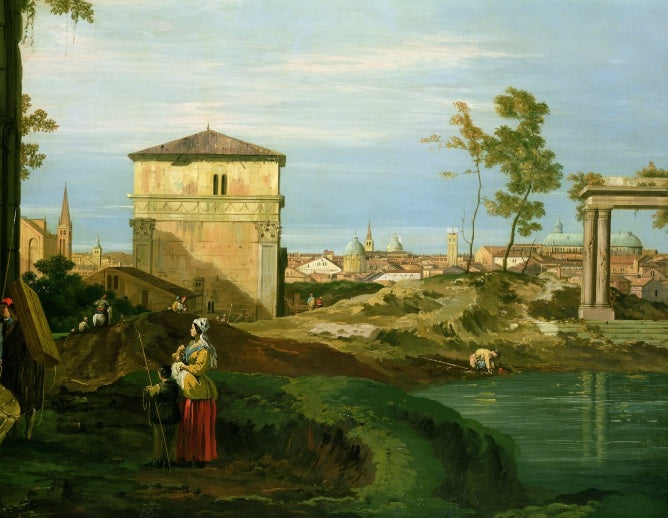 Dettaglio di "Capriccio con motivi da Padova" - Giovanni Antonio Canal detto Canaletto