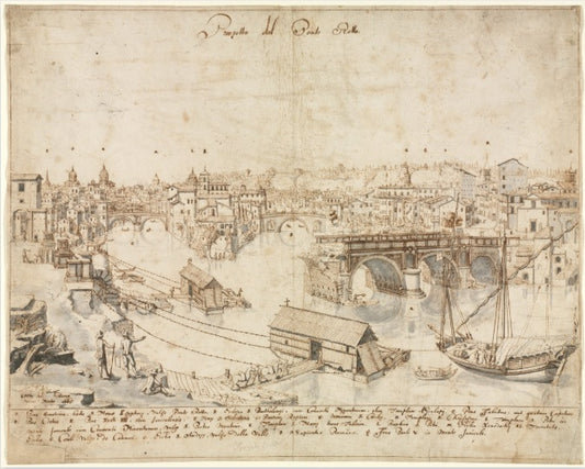 View of Rome with St. Peter's and Castel Sant' Angelo in the Distance, 1685 - Gaspare Vanvitelli - Gaspar van Wittel