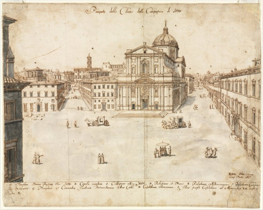 View of Rome with St. Peter's and Castel Sant' Angelo in the Distance, 1685 - Gaspare Vanvitelli - Gaspar van Wittel