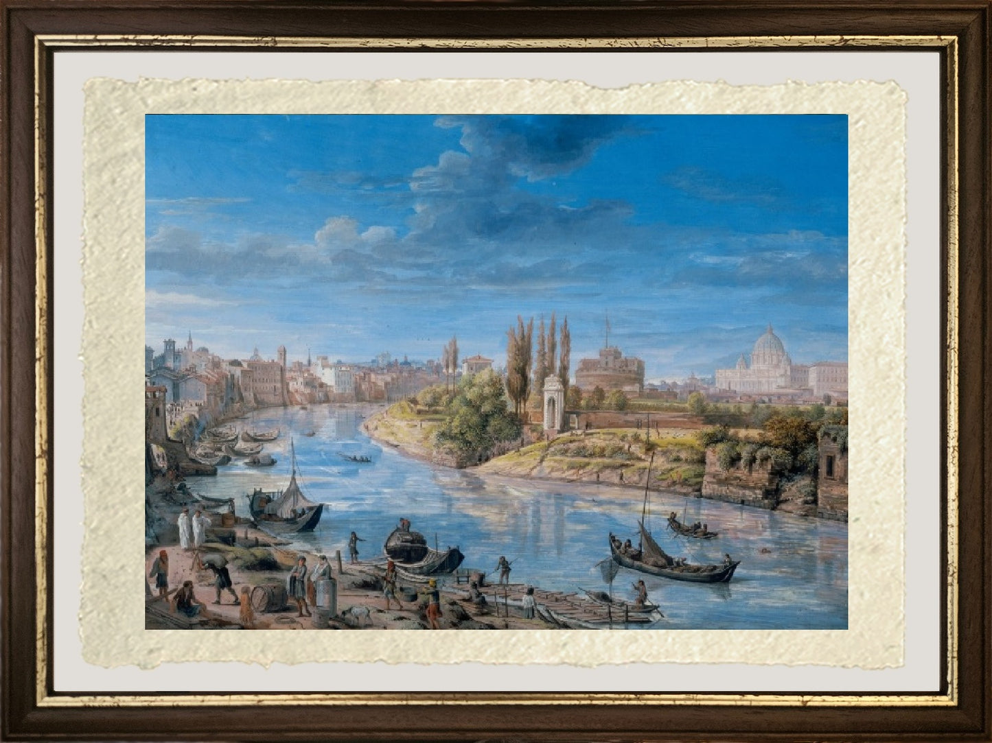 View of the Tiber with Castel Sant'Angelo and St. Peter's - Gaspare Vanvitelli - Gaspar van Wittel