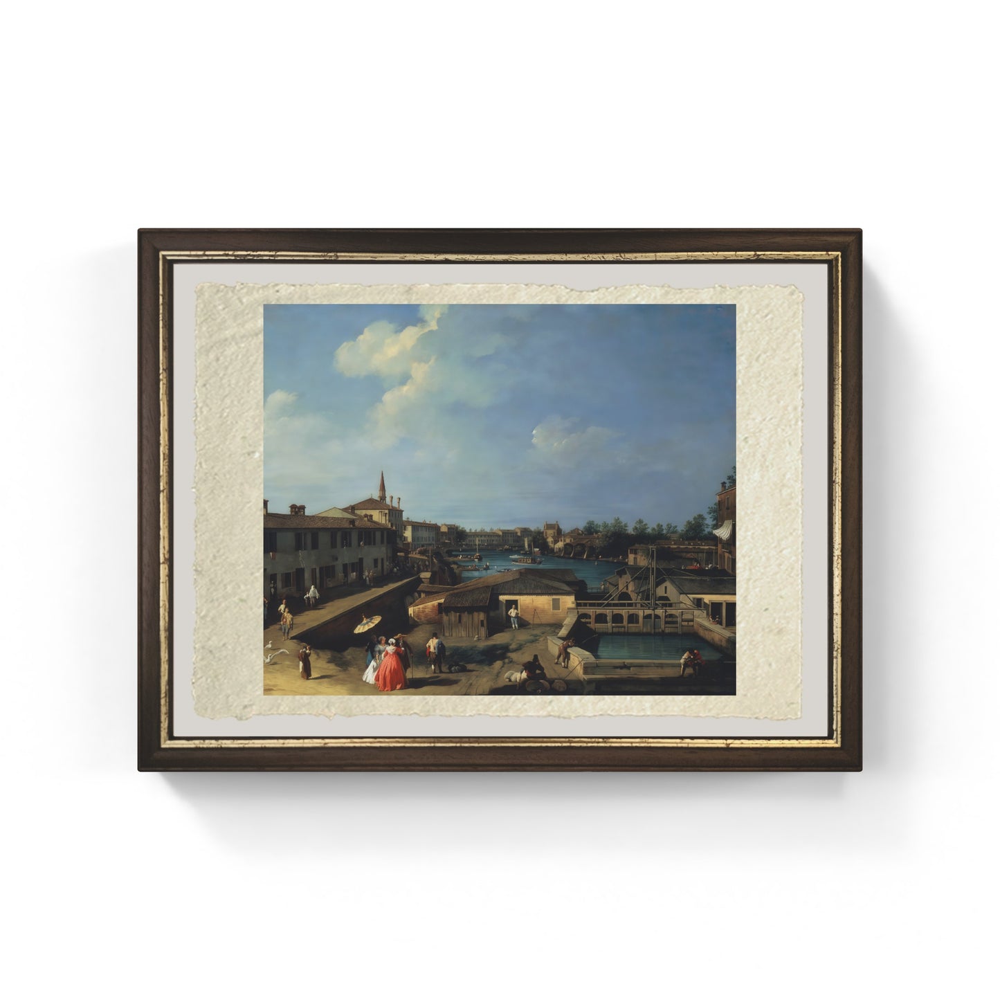 Dolo sul Brenta su carta Amalfi di Giovanni Antonio Canal detto Canaletto