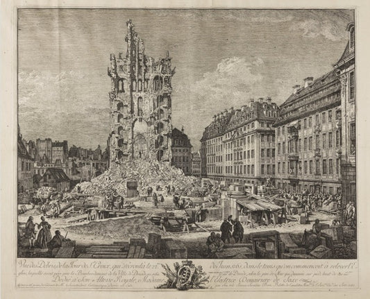 Dresden, the ruins of the old Kreuzkirche - Bernardo Bellotto