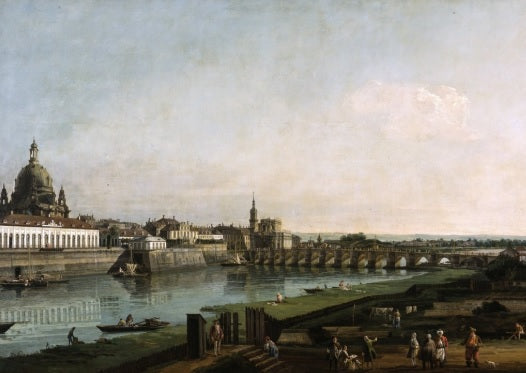 Dresda dalla Riva Destra dell'Elba, sopra l'Augustusbrücke - Bernardo Bellotto