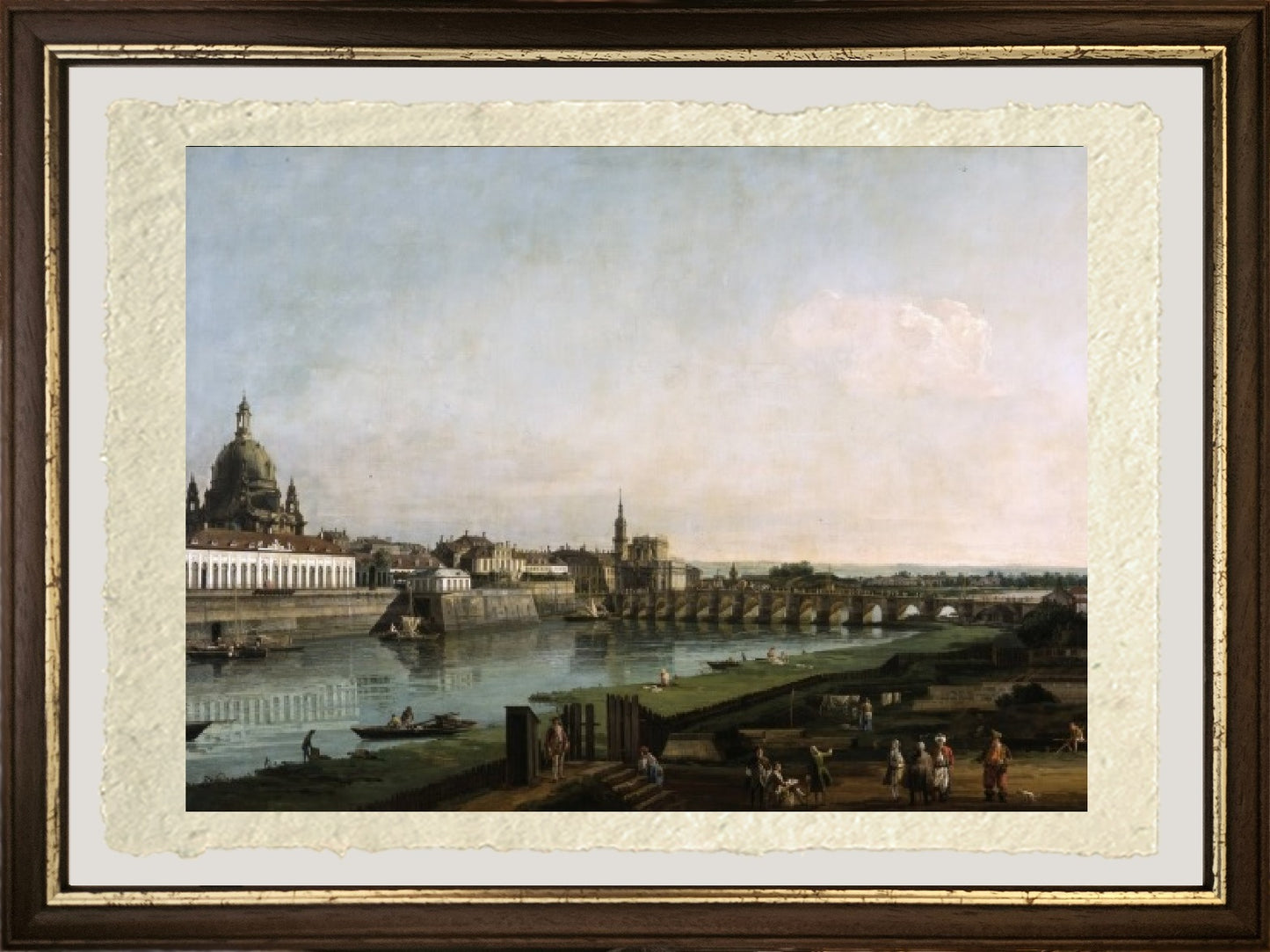 Dresda dalla Riva Destra dell'Elba, sopra l'Augustusbrücke - Bernardo Bellotto