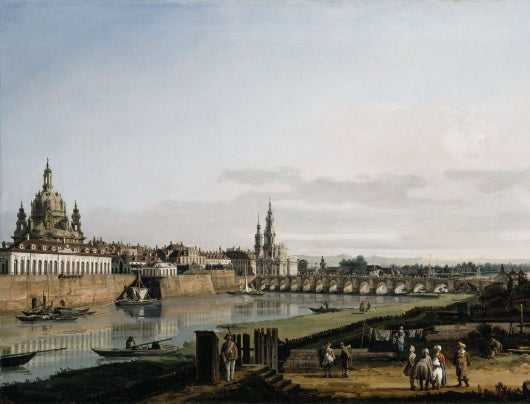 Dresden from the right bank of the Elbe with the Augustus Bridge - Bernardo Bellotto