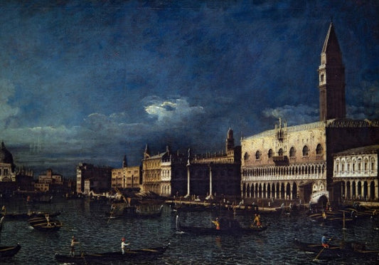 Due vedute veneziane, Canal Grande e Molo verso ovest - Bernardo Bellotto