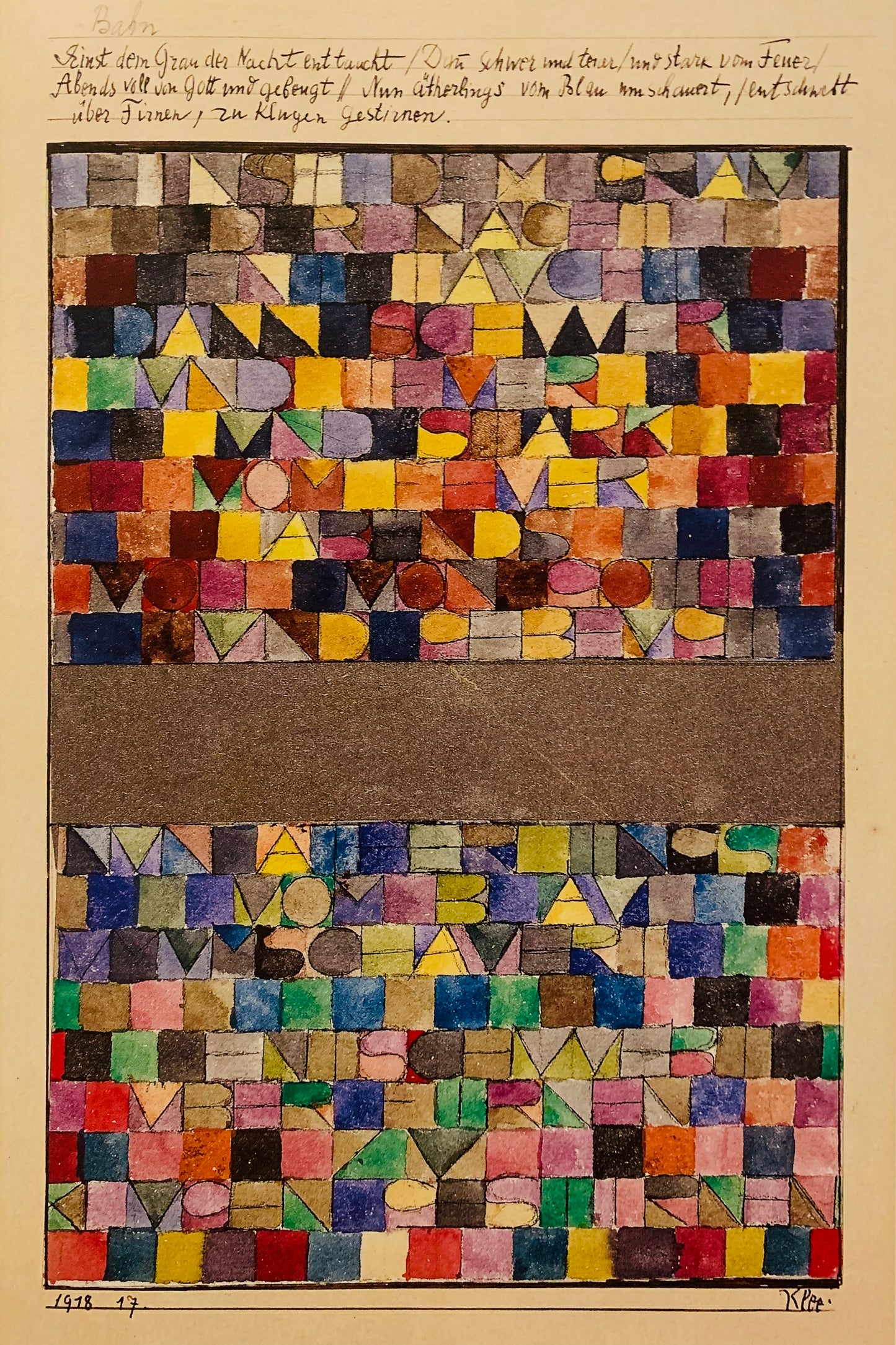 Dapprima innalzatosi dal grigiore della notte di Paul Klee su pregiata carta Amalfi