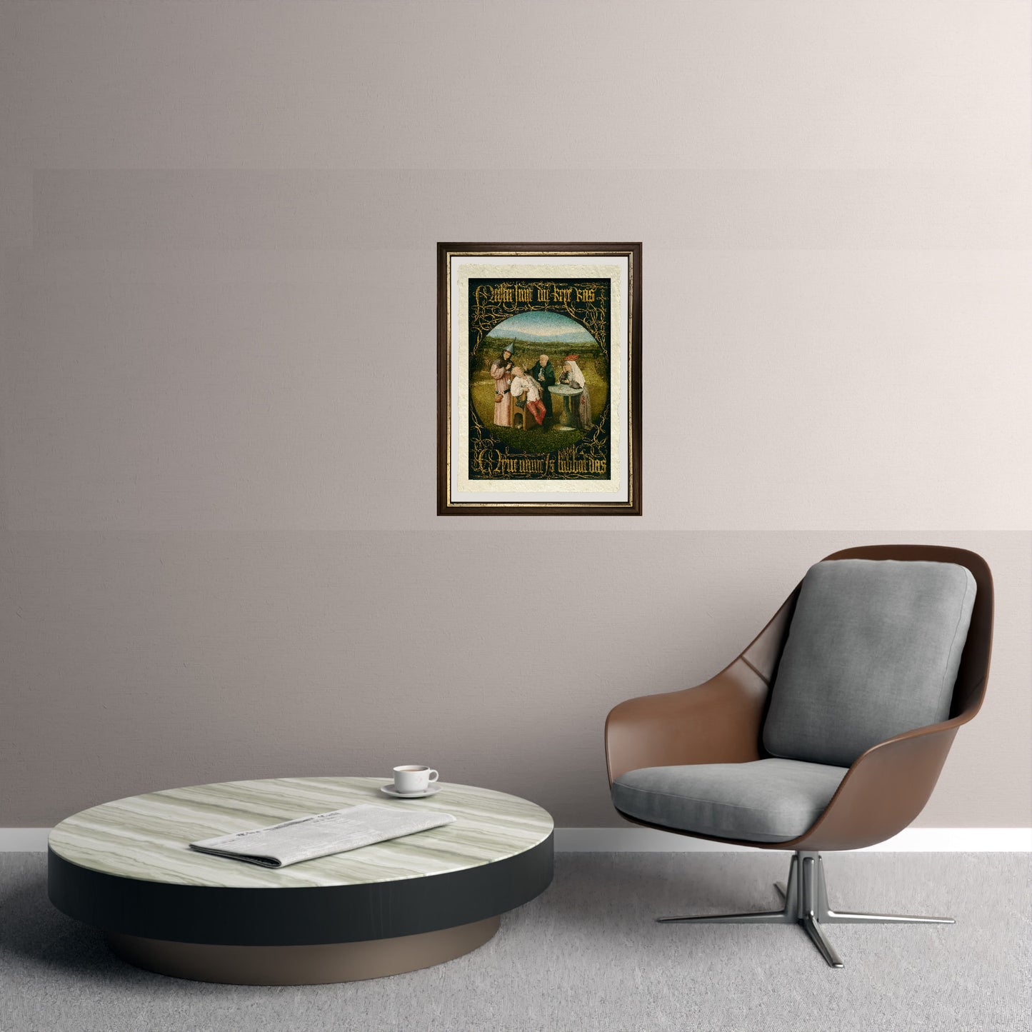 Estrazione della pietra della follia di Hieronymus Bosch su pregiata carta Amalfi