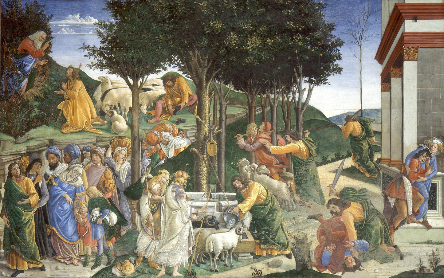 Le prove di Mosè - Sandro Botticelli su carta Amalfi