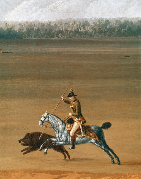 Ferdinando IV caccia il cinghiale nella tenuta di Cassano (dettaglio) - Jakob-Philipp Hackert