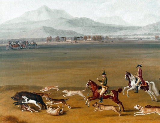 Ferdinando IV caccia il cinghiale nella tenuta di Cassano - Jakob Philipp Hackert