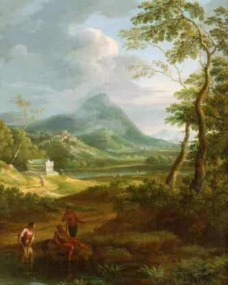Figure in un paesaggio classico (coppia di 81819) - Jan Frans van Bloemen