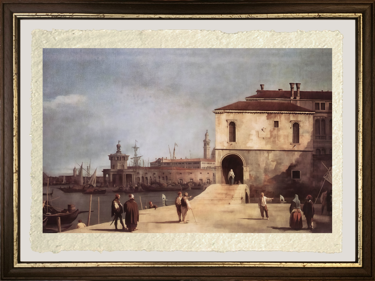 Dettaglio de Il Fonteghetto della Farina di Giovanni Antonio Canal detto Canaletto su carta Amalfi