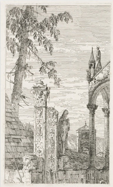 Sculpture fragments - Giovanni Antonio Canal known as Canaletto