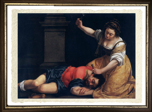 Giaele e Sisara, Artemisia Gentileschi. Riproduzione carta Amalfi