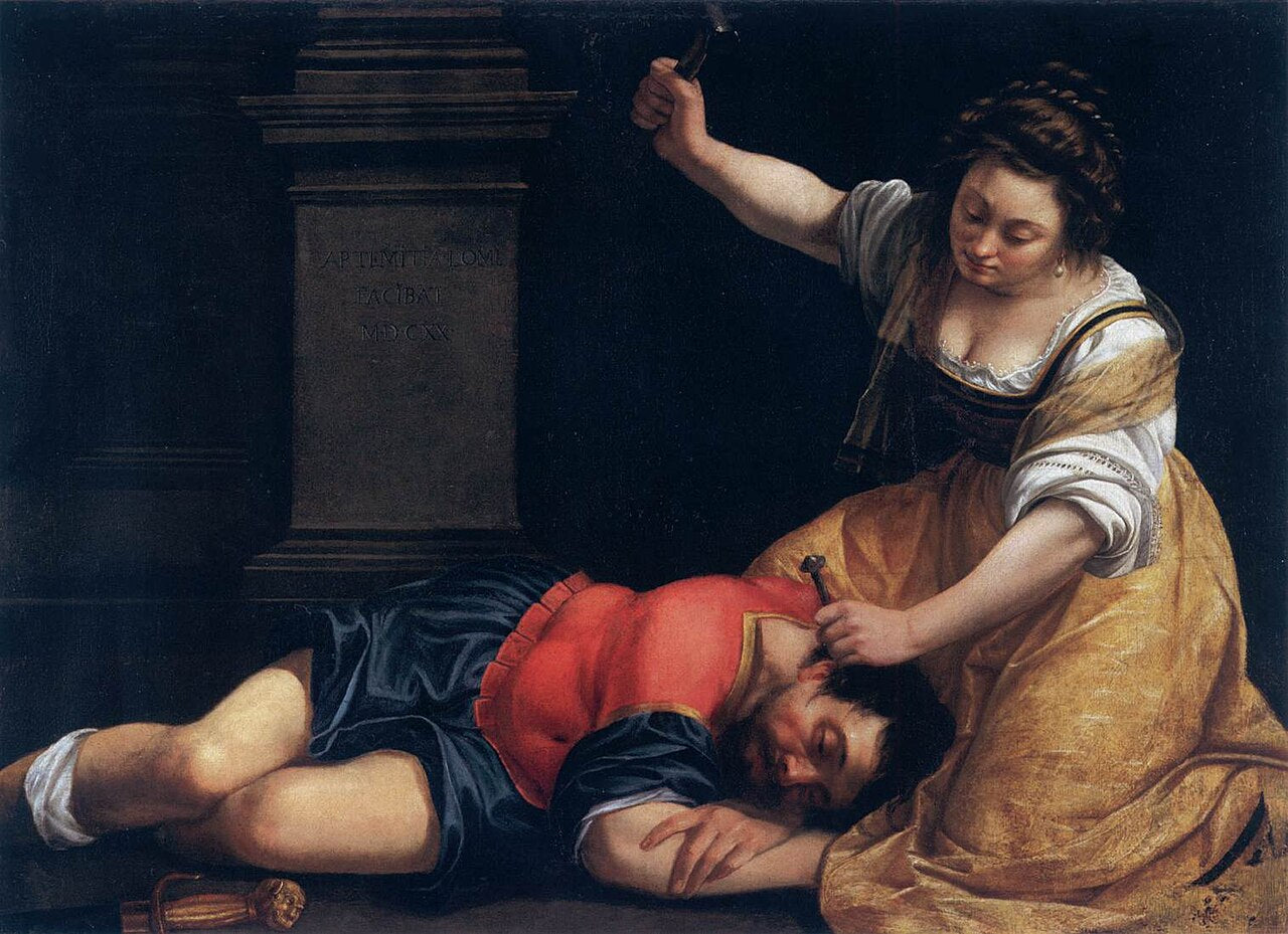 Giaele e Sisara di Artemisia Gentileschi su pregiata carta Amalfi