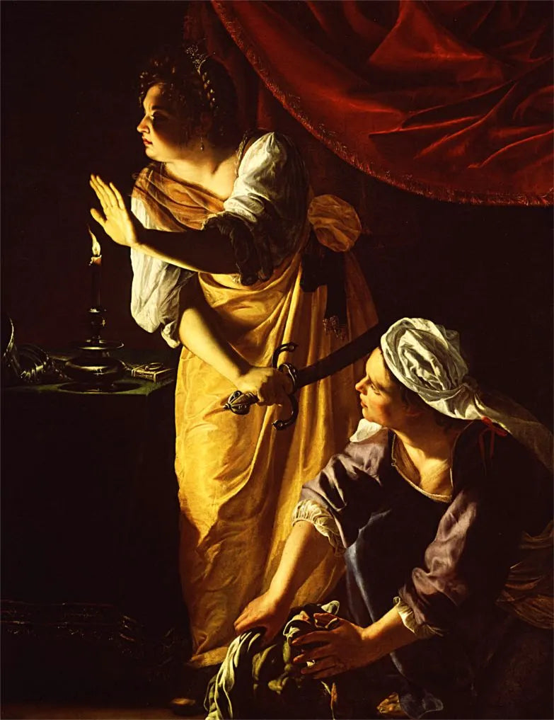 Giuditta con la sua ancella di Artemisia Gentileschi su pregiata carta Amalfi