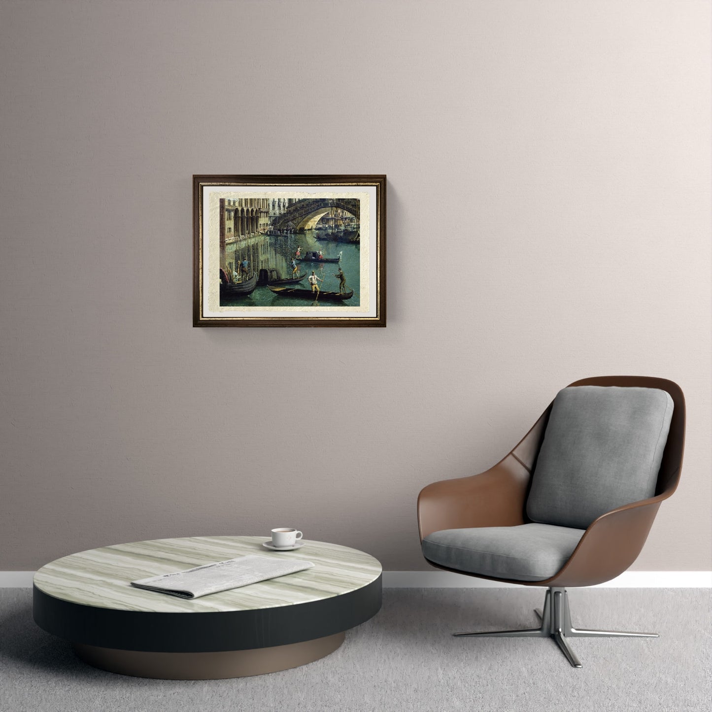 Gondoliers near the Rialto Bridge (detail) - Giovanni Antonio Canal, known as Canaletto