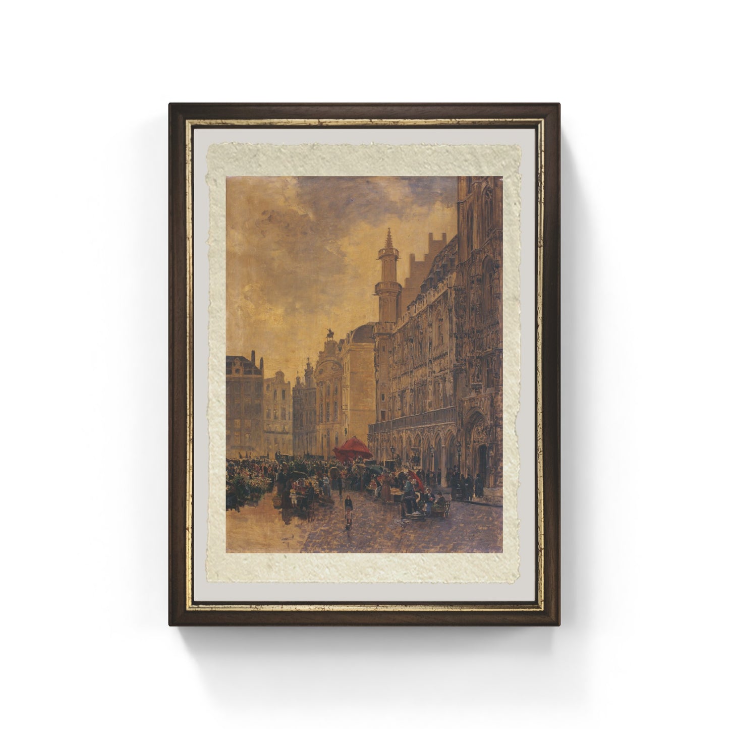 La Grande Place a Bruxelles di Gustave Walckiers su carta Amalfi