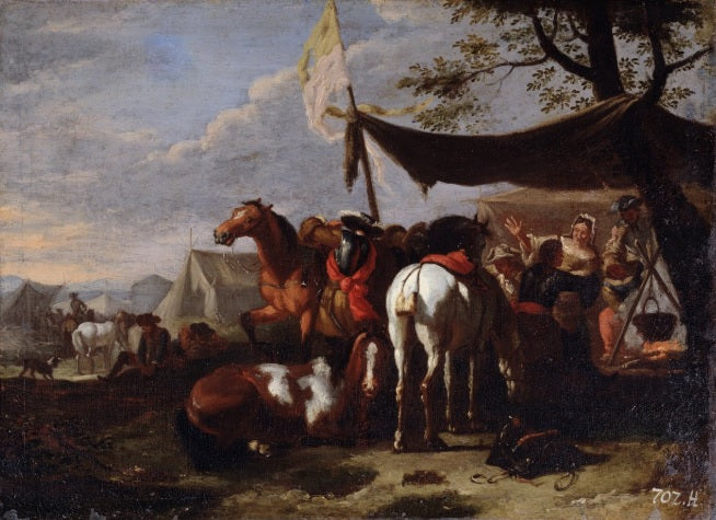 Gruppo di cavalieri al campo - Jan Frans van Bloemen