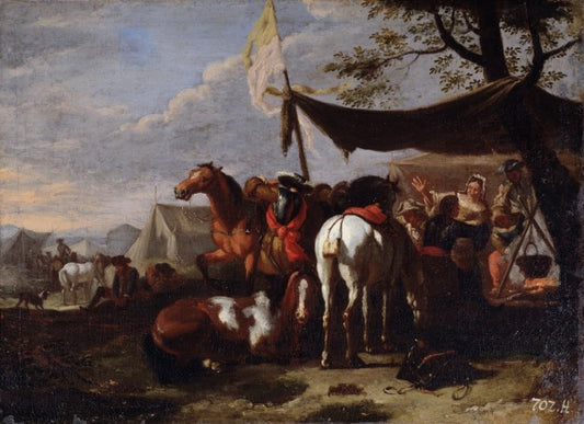 Gruppo di cavalieri al campo - Jan Frans van Bloemen