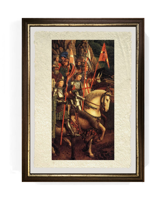 I soldati di Cristo (dettaglio) - Jan van Eyck su pregiata carta Amalfi