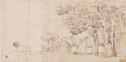 I giardini della Villa Medici - Gaspar van Wittel - Gaspare Vanvitelli
