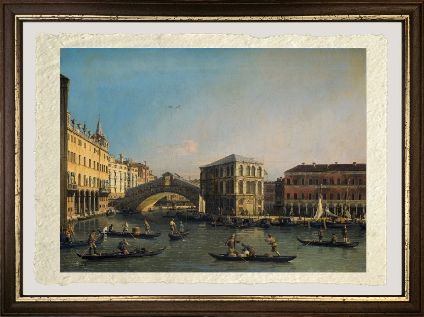 The Grand Canal with the Rialto Bridge and the Fondaco dei Tedeschi - Giovanni Antonio Canal, known as Canaletto