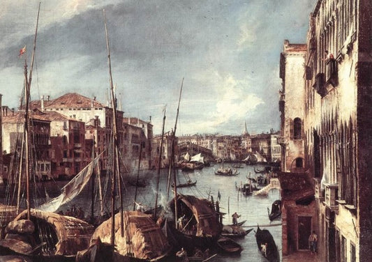 The Grand Canal with the Rialto Bridge in the background - Giovanni Antonio Canal, known as Canaletto