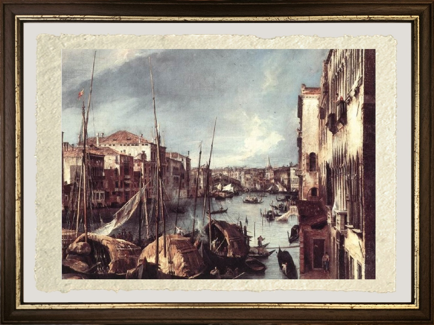 The Grand Canal with the Rialto Bridge in the background - Giovanni Antonio Canal, known as Canaletto