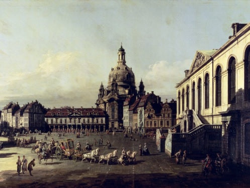 Il Neuer Marktplatz a Dresda, 1747 - Bernardo Bellotto