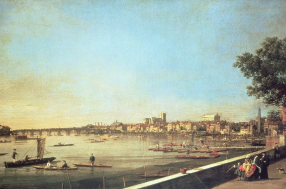 Il Tamigi a Westminster e Whitehall dalla terrazza di Somerset House - Giovanni Antonio Canal detto Canaletto