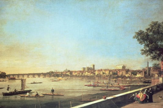 Il Tamigi a Westminster e Whitehall dalla terrazza di Somerset House - Giovanni Antonio Canal detto Canaletto