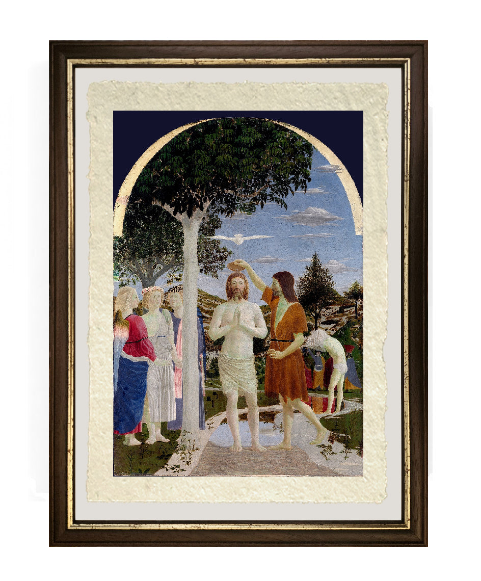 Il Battesimo di Cristo - Piero della Francesca su carta Amalfi