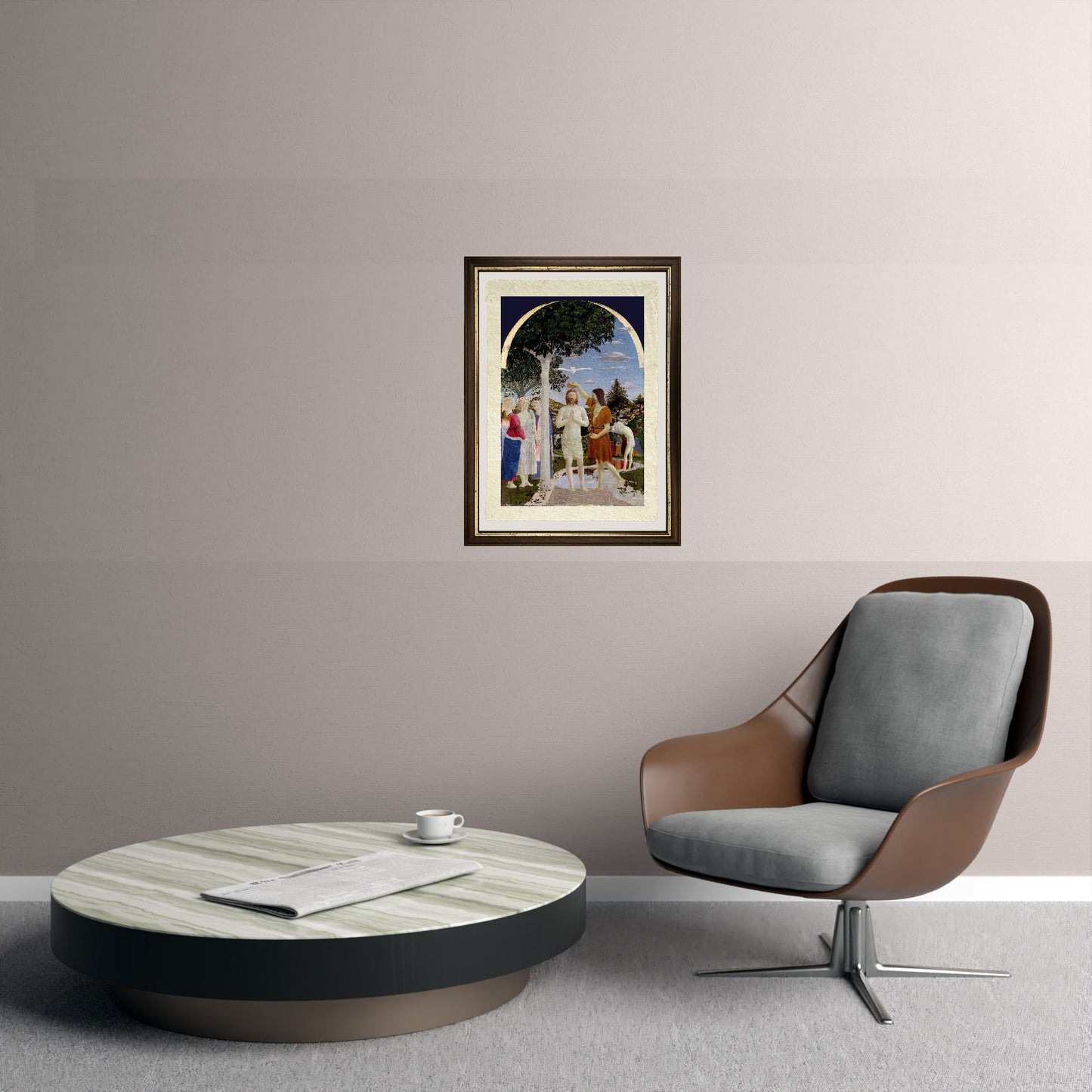 Il Battesimo di Cristo - Piero della Francesca su carta Amalfi