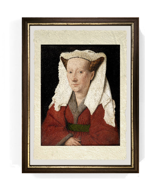 Il ritratto di Margareta van Eyck  - Jan van Eyck su pregiata carta Amalfi