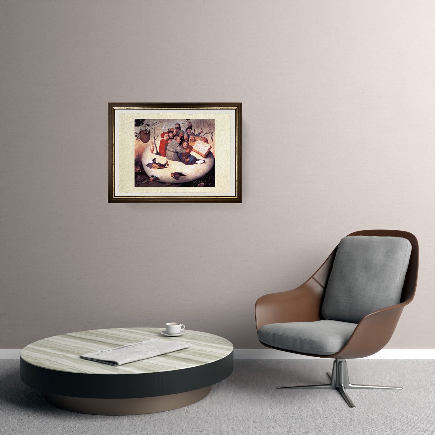 Il concerto nell'uovo di Hieronymus Bosch su pregiata carta Amalfi