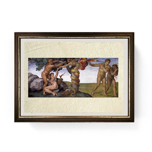 Il peccato originale e la cacciata dal paradiso - Michelangelo Buonarroti su carta Amalfi