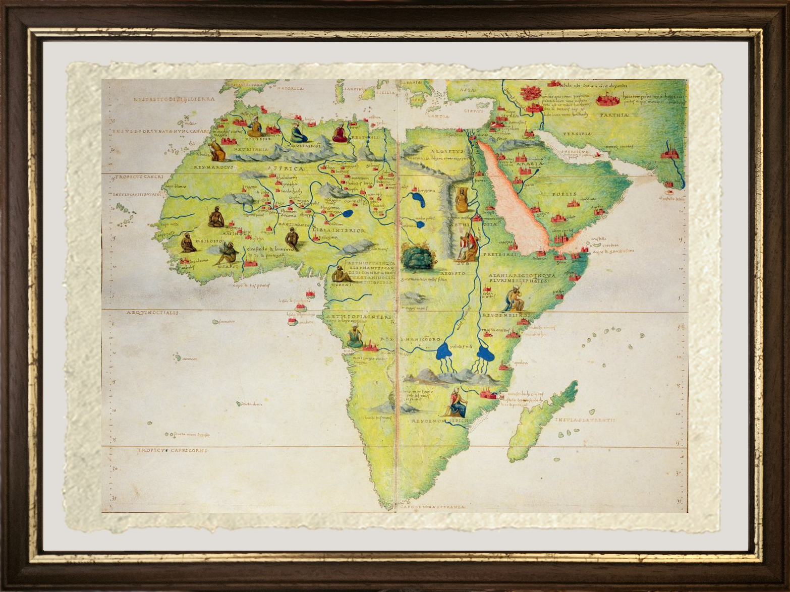 Il continente africano, da un Atlante del Mondo in 33 mappe, Battista Agnese