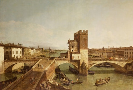 View of Verona with Ponte delle Navi - Bernardo Bellotto