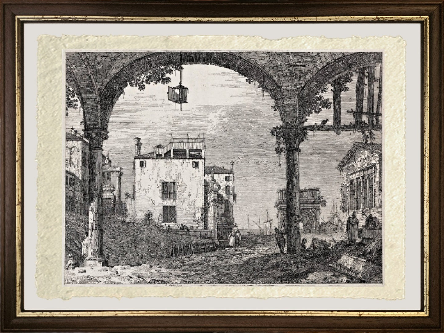 Il portico con una lanterna - Giovanni Antonio Canal detto Canaletto