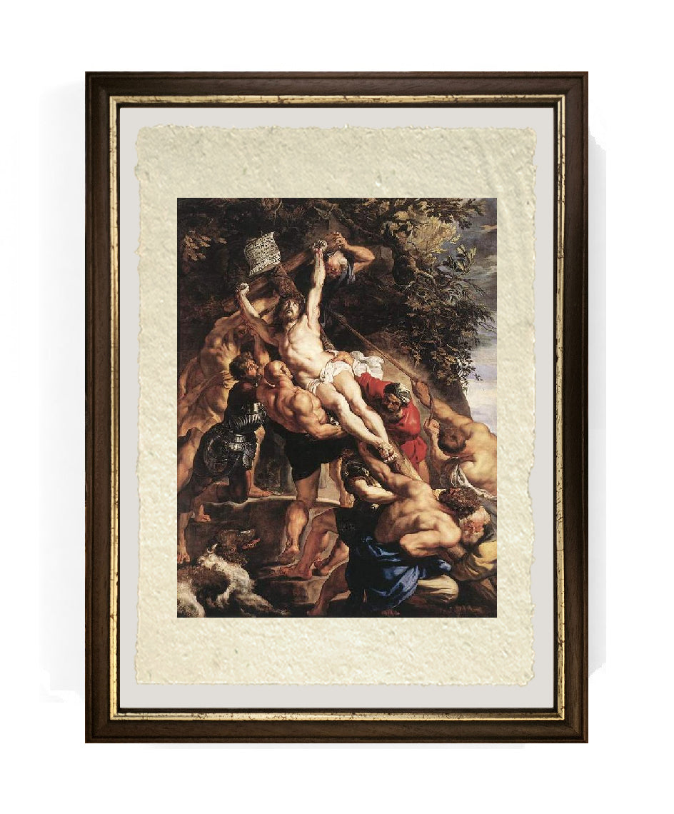 Innalzamento della Croce -  Peter Paul Rubens su pregiata carta Amalfi