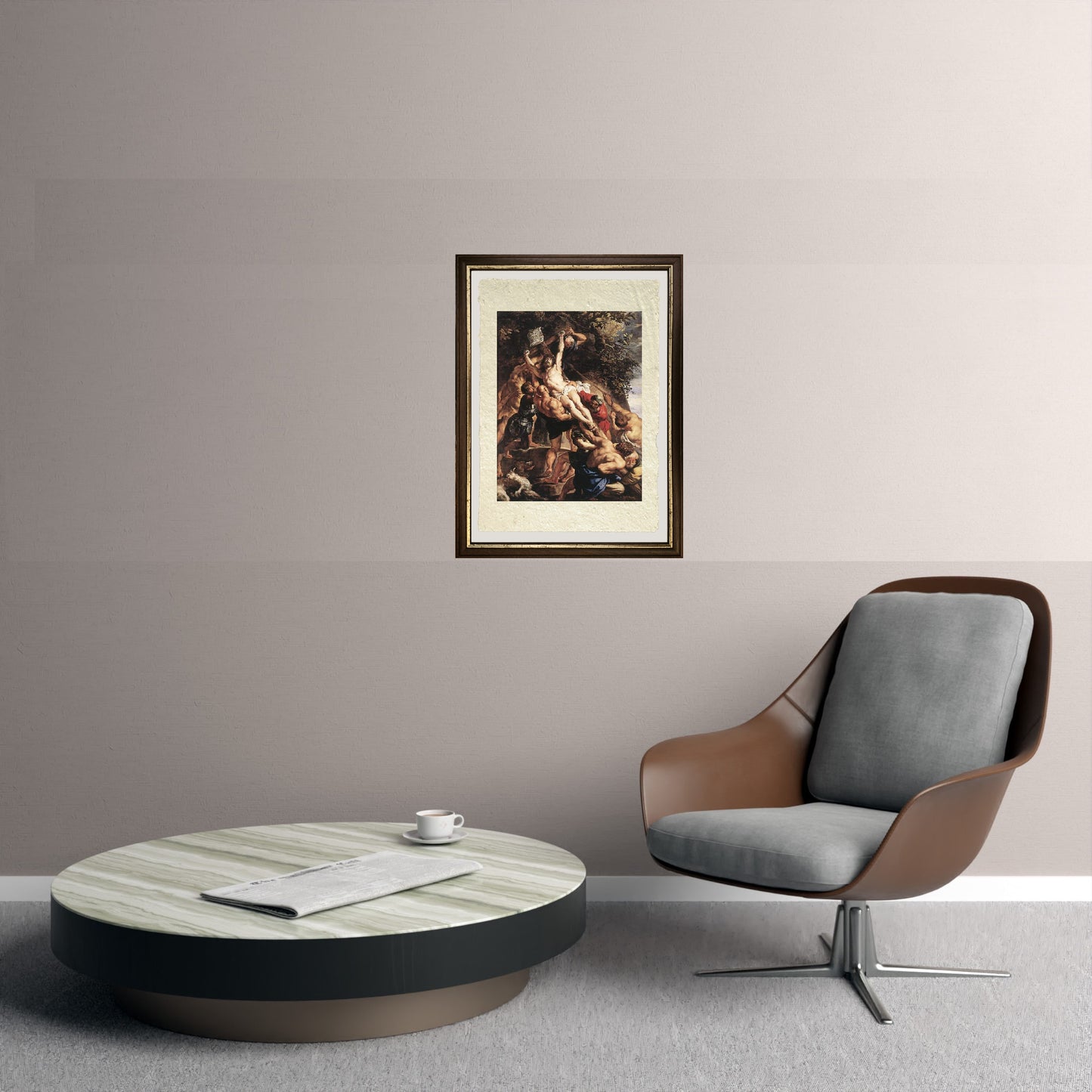 Innalzamento della Croce -  Peter Paul Rubens su pregiata carta Amalfi