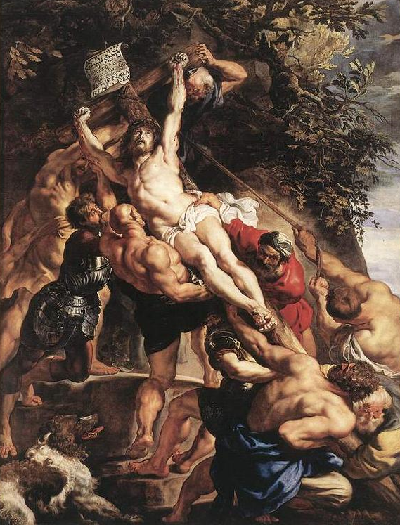 Innalzamento della Croce -  Peter Paul Rubens su pregiata carta Amalfi
