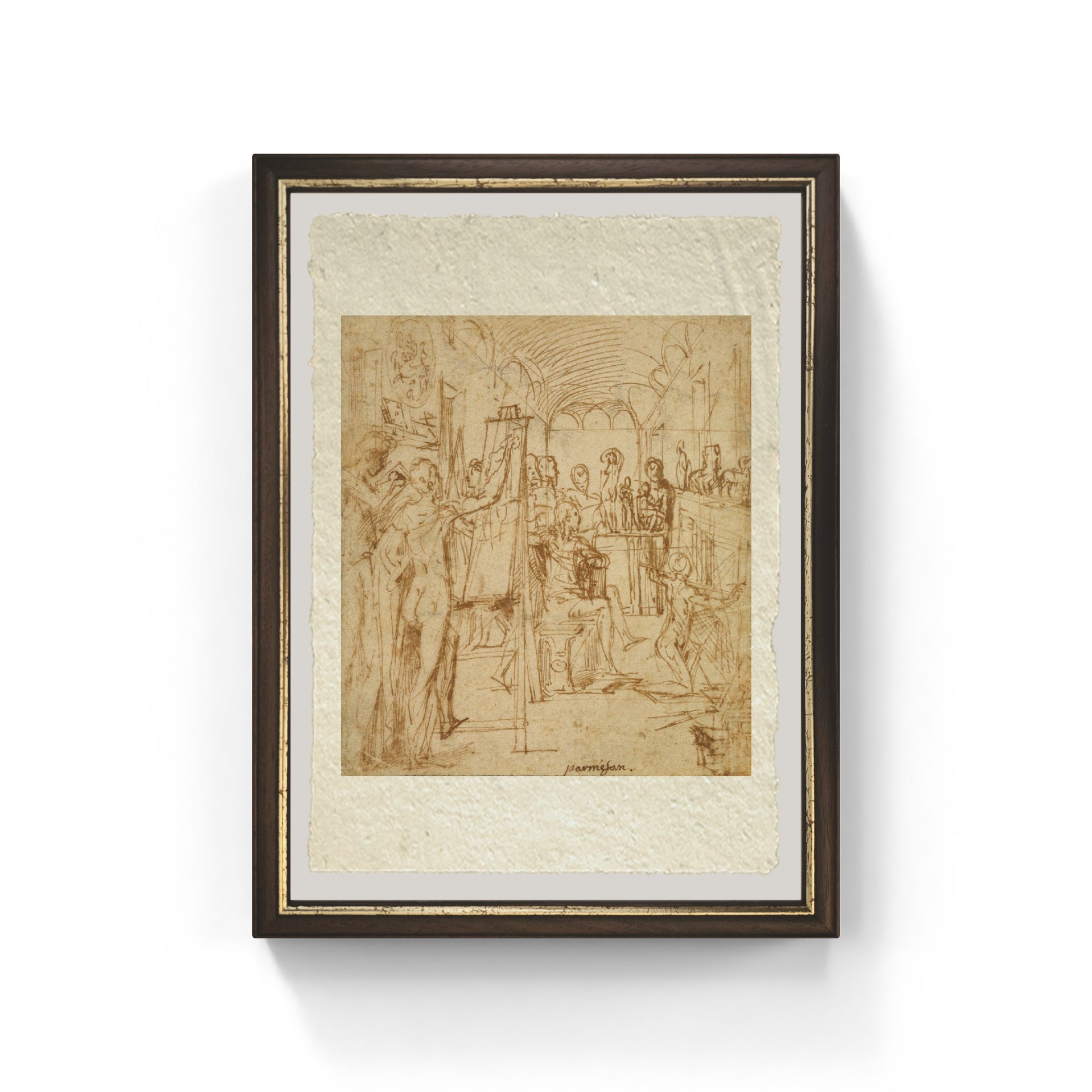 Interno di uno studio di pittore di Parmigianino su carta Amalfi