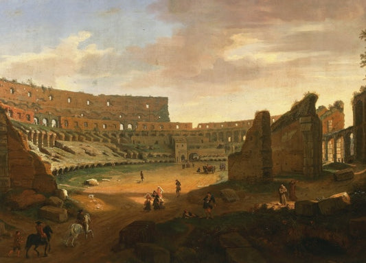 Interior of the Colosseum (detail) - Gaspare Vanvitelli - Gaspar van Wittel