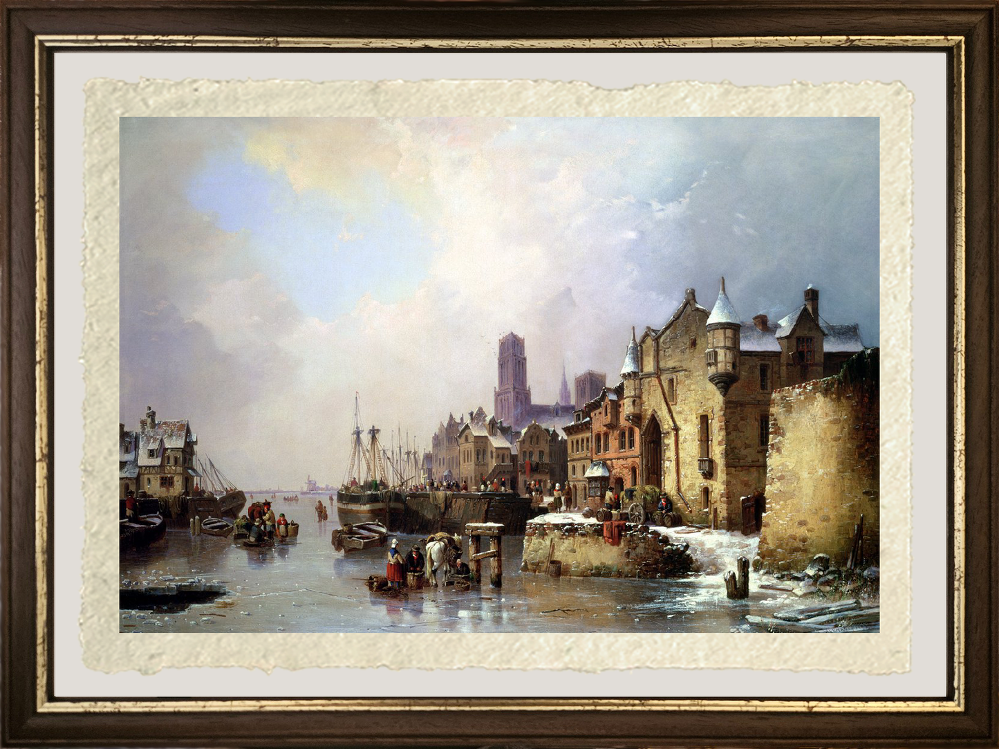 Dettaglio di Inverno a Konigsberg di Ludwig Hermann su carta Amalfi