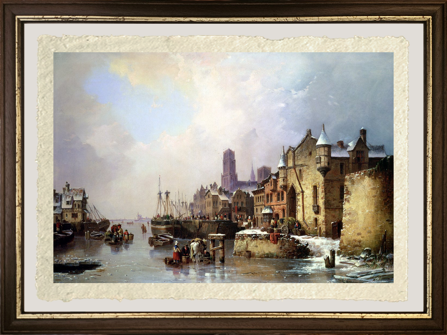 Dettaglio di Inverno a Konigsberg di Ludwig Hermann su carta Amalfi