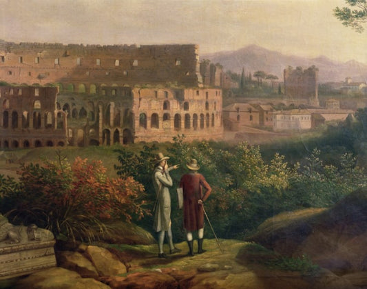 Johann Wolfgang von Goethe visita il Colosseo a Roma, - Jakob-Philipp Hackert