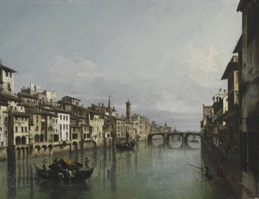 L'Arno tra il Ponte Vecchio e Ponte Santa Trinità, Firenze - Bernardo Bellotto
